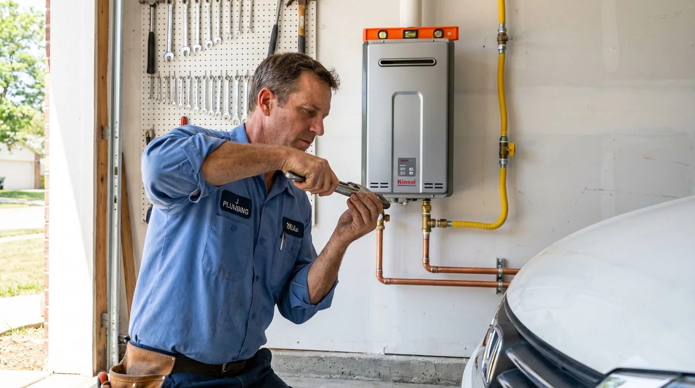 Tankless water heater installation by a Johns Plumbing LLC plumber in Walden